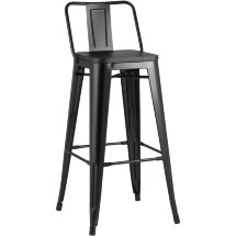 Стул барный Stool Group Tolix WOOD со спинкой черный глянцевый, металл, дерево