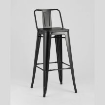 Стул барный Stool Group Tolix WOOD со спинкой черный глянцевый, металл, дерево
