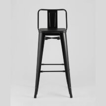 Стул барный Stool Group Tolix WOOD со спинкой черный глянцевый, металл, дерево