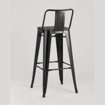 Стул барный Stool Group Tolix WOOD со спинкой черный глянцевый, металл, дерево