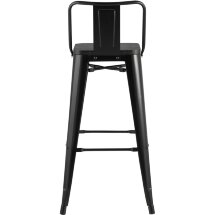 Стул барный Stool Group Tolix WOOD со спинкой черный глянцевый, металл, дерево