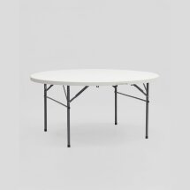 Стол складной Stool Group круглый 150 см диаметр, белая столешница