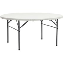 Стол складной Stool Group круглый 150 см диаметр, белая столешница