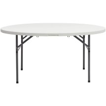 Стол складной Stool Group круглый 150 см диаметр, белая столешница
