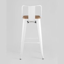 Стул барный Stool Group Tolix WOOD со спинкой белый глянцевый, металл, дерево
