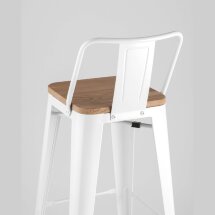 Стул барный Stool Group Tolix WOOD со спинкой белый глянцевый, металл, дерево