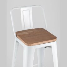Стул барный Stool Group Tolix WOOD со спинкой белый глянцевый, металл, дерево