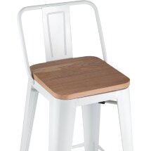 Стул барный Stool Group Tolix WOOD со спинкой белый глянцевый, металл, дерево