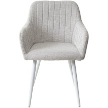 Стул BRANDY WZ2042-19 галечный серый фактурный велюр/ белый каркас М-City