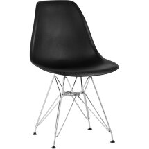 Стул Stool Group DSR черный, полипропилен, основание хромированный металл, ножки с резиновыми прокладками