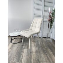 Стул CHIC WZ2042-01 молочный фактурный велюр/ белый каркас М-City