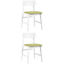 Комплект из двух стульев Stool Group ODEN WHITE оливковый мягкое сиденье из ткани