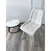 Стул CHIC WZ2042-18 белая галька, фактурный велюр/ белый каркас М-City