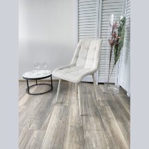 Стул CHIC WZ2042-18 белая галька, фактурный велюр/ белый каркас М-City