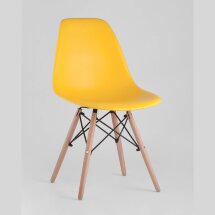 Стул Stool Group DSW желтый, литой полипропилен, стальной каркас, массив бука