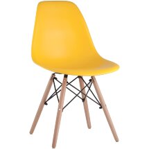 Стул Stool Group DSW желтый, литой полипропилен, стальной каркас, массив бука