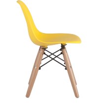 Стул Stool Group DSW желтый, литой полипропилен, стальной каркас, массив бука
