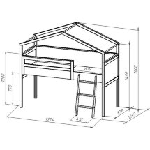 Кровать-чердак домик Литл Форест с полочками
