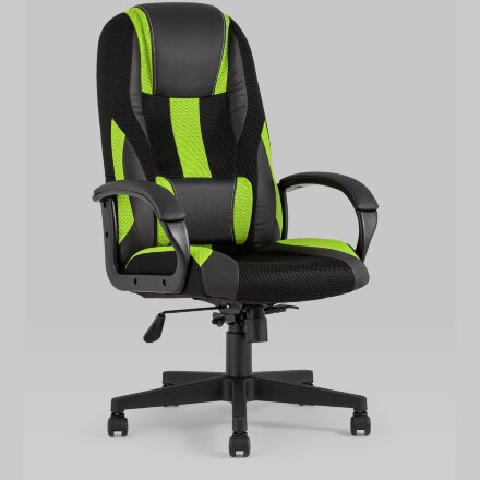 Кресло игровое TopChairs ST-CYBER 9 черный/зеленый 