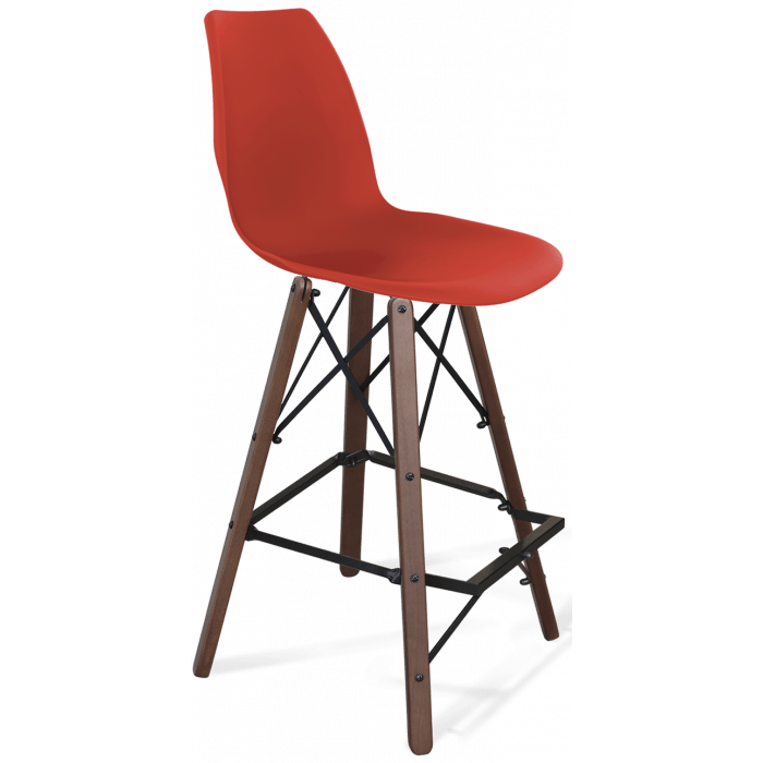 Барный стул SHT-ST29/S80 красный ral3020 / темный орех / черный муар Барный стул SHT-ST29/S80 красный ral3020 / темный орех / черный муар
