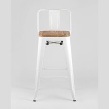 Стул полубарный Stool Group Tolix со спинкой белый, металл, дерево