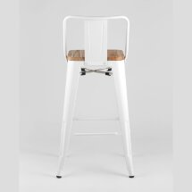 Стул полубарный Stool Group Tolix со спинкой белый, металл, дерево