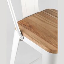 Стул полубарный Stool Group Tolix со спинкой белый, металл, дерево