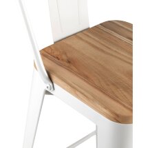 Стул полубарный Stool Group Tolix со спинкой белый, металл, дерево