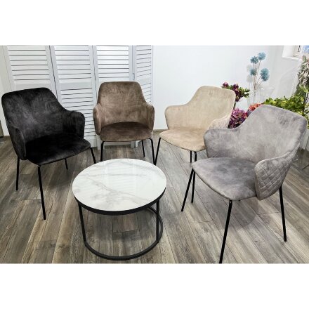 Стул AMARETTO VBP206 античный светло-бежевый/ черный каркас, М-City 