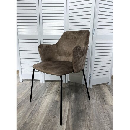 Стул AMARETTO VBP208 античный серо-бежевый/ черный каркас, М-City 