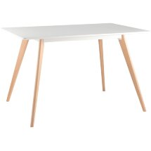 Стол Stool Group FRANK 120*80 Белый, столешница сплошная, массивные деревянные ножки