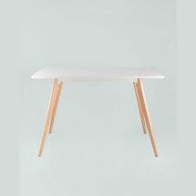 Стол Stool Group FRANK 120*80 Белый, столешница сплошная, массивные деревянные ножки
