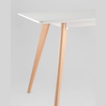 Стол Stool Group FRANK 120*80 Белый, столешница сплошная, массивные деревянные ножки