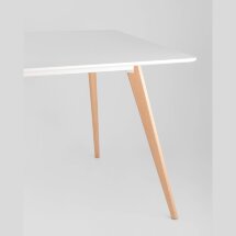 Стол Stool Group FRANK 120*80 Белый, столешница сплошная, массивные деревянные ножки