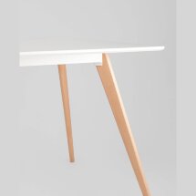 Стол Stool Group FRANK 120*80 Белый, столешница сплошная, массивные деревянные ножки
