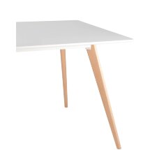 Стол Stool Group FRANK 120*80 Белый, столешница сплошная, массивные деревянные ножки