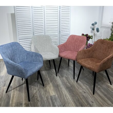 Стул BRANDY WZ2042-16 бледно-васильковый фактурный велюр/ черный каркас М-City 