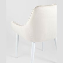 Стул Stool Group Диана велюр цвет кремовый ножки белые из металла
