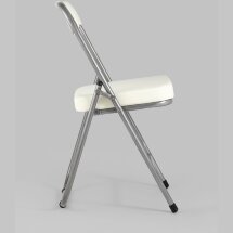 Стул складной Stool Group ДЖОН слоновая кость обивка из экокожи на хромированном каркасе из металла