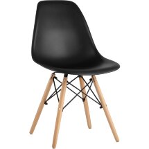 Стул Stool Group DSW черный, литой полипропилен, стальной каркас, массив бука