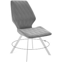 Стул DikLine 243 B22 GREY поворотный/ ножки белые