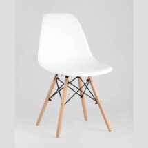 Стул Stool Group Eames DSW белый пластиковый, ножки массив бука