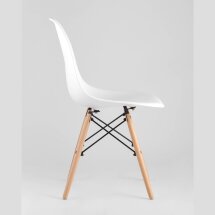 Стул Stool Group Eames DSW белый пластиковый, ножки массив бука