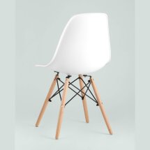 Стул Stool Group Eames DSW белый пластиковый, ножки массив бука