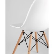 Стул Stool Group Eames DSW белый пластиковый, ножки массив бука