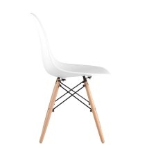 Стул Stool Group Eames DSW белый пластиковый, ножки массив бука