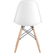 Стул Stool Group Eames DSW белый пластиковый, ножки массив бука