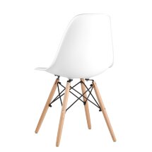 Стул Stool Group Eames DSW белый пластиковый, ножки массив бука
