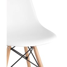 Стул Stool Group Eames DSW белый пластиковый, ножки массив бука