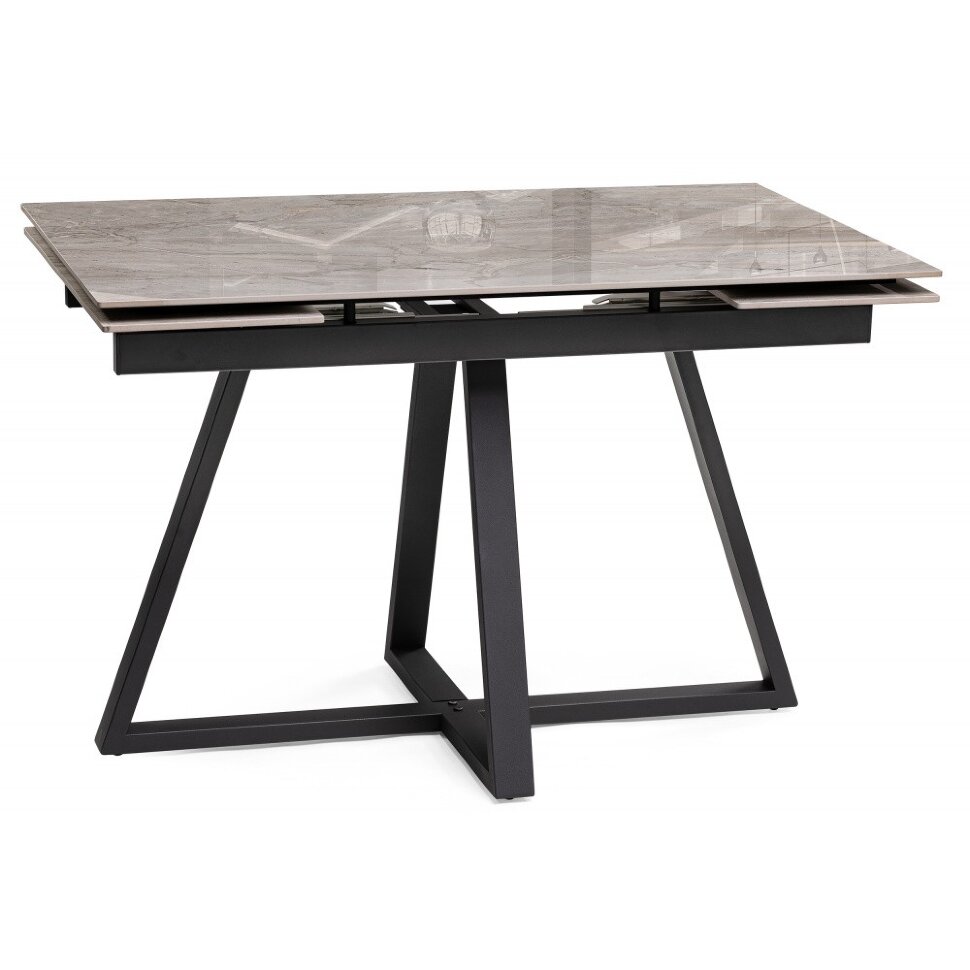 Керамический стол Силлем 120(180)х80х77 dyna fantasico grey / черный 